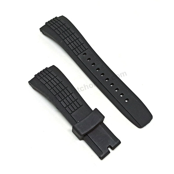 Fits/For Seiko Velatura 5D44-0AA0 - SRH006P1 , SRH006J1 , SRH006P9 -- 26mm Black Rubber Replacement Watch Band Strap