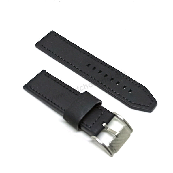Original Fossil ME1121 , ME3082 , BQ1175 Machine Replacement Watch Band Strap - 24mm Matte Black Genuine Leather Suede