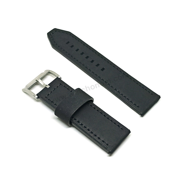 Original Fossil JR1519 , JR1520 , JR1354 Nate Replacement Watch Band Strap - 24mm Matte Black Genuine Leather Suede