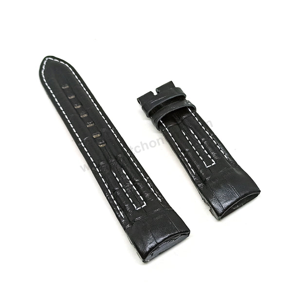 Fits/For Seiko Prospex Sky V175-0CK0 SSC264P1 , SSC261P2 , SSC289P1 - Black Handmade Replacement Leather Watch Strap Band Belt