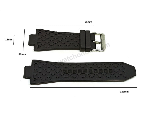 Compatible for Michael Kors Dylan MK8184 , MK8325 , MK8383 , MK8406 , MK8445 , MK8453 , MK9019 , MK9026 - 13mm Black Rubber Silicone Replacement Watch Band Strap