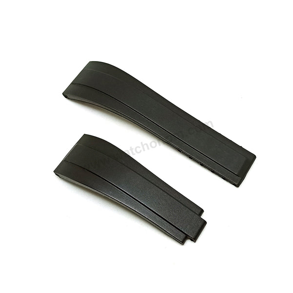 Fits/For Rolex OysterFlex Daytona - 21mm 350501 E-F Rubber Curved Body Replacement Watch Band Strap