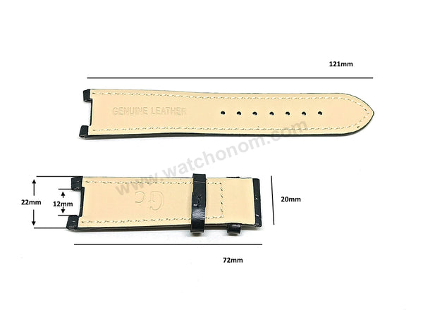 Fits/For Guess Collection X72005G2S , A47001G2 Replacement Black Leather Watch Band Belt Strap Belt