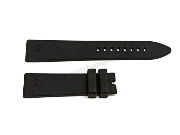 Fits/For Emporio Armani AR1053 - 20mm Black Rubber Silicone Replacement Watch Band Strap Belt