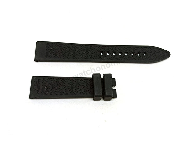 Fits/For Emporio Armani AR1053 - 20mm Black Rubber Silicone Replacement Watch Band Strap Belt