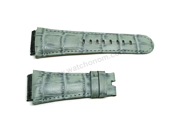 Fits/For TW Steel Ceo Tech CE4001 , CE4005 - 22mm Gray Genuine Leather Handmade Replacement Watch Band Strap Belt