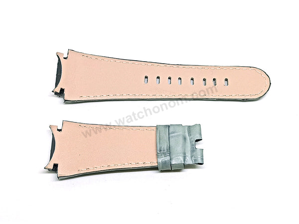 Fits/For TW Steel Ceo Tech CE4001 , CE4005 - 22mm Gray Genuine Leather Handmade Replacement Watch Band Strap Belt