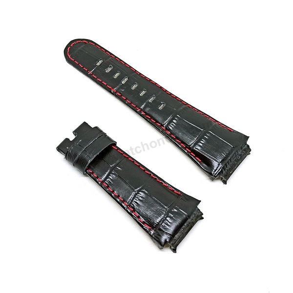 Fits/For TW Steel Ceo Tech CE4008 , CE4110 - 22mm Black Genuine Leather Handmade Replacement Watch Band Strap Belt