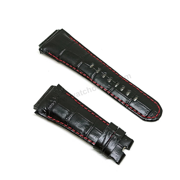 Fits/For TW Steel Ceo Tech CE4008 , CE4110 - 22mm Black Genuine Leather Handmade Replacement Watch Band Strap Belt