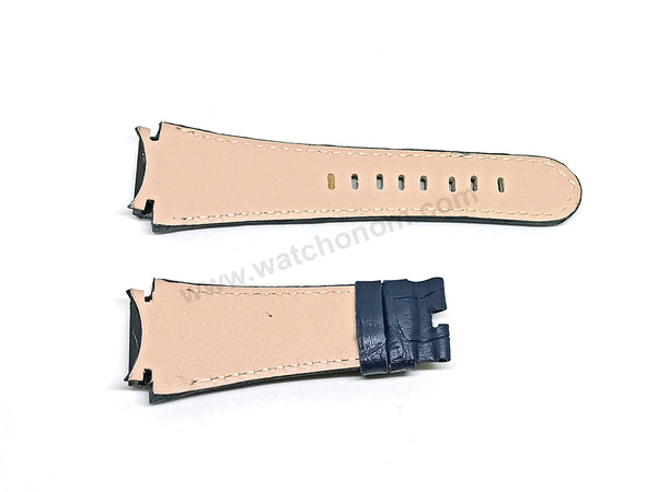 Fits/For TW Steel Ceo Tech CE4003 , CE4007 - 22mm Navy Blue Genuine Leather Handmade Replacement Watch Band Strap Belt