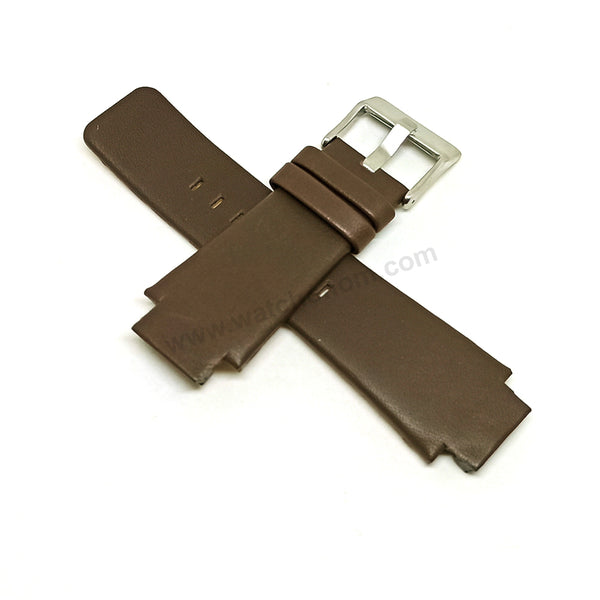 Fits/For Diesel DZ1090 , DZ1123 , DZ1297 , DZ5100 Cliffhanger - 18mm Brown Genuine Leather Replacement Watch Strap Band