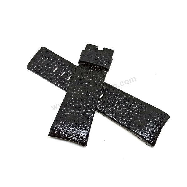 Fits/For Diesel Shadow DZ1178 - 29mm Black Genuine Leather Handmade Replacement Watch Band Strap Belt