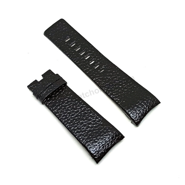 Fits/For Diesel Shadow DZ1178 - 29mm Black Genuine Leather Handmade Replacement Watch Band Strap Belt