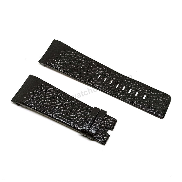 Fits/For Diesel Shadow DZ1178 - 29mm Black Genuine Leather Handmade Replacement Watch Band Strap Belt