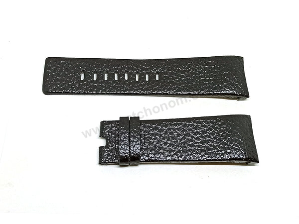 Fits/For Diesel Shadow DZ1178 - 29mm Black Genuine Leather Handmade Replacement Watch Band Strap Belt