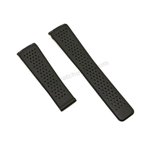 Fits/For TAG Heuer Grand Carrera Caliber 17 RS - 22mm Black Rubber FT6016 Replacement Watch Band Strap Belt