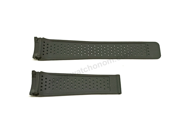 Fits/For TAG Heuer Grand Carrera Caliber 17 RS - 22mm Black Rubber FT6016 Replacement Watch Band Strap Belt