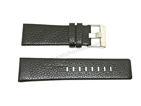 Fits/For Diesel DZ1410 , DZ1545 Time 3 hands Miura - 26mm Black Genuine Leather Replacement Watch Strap Band Belt
