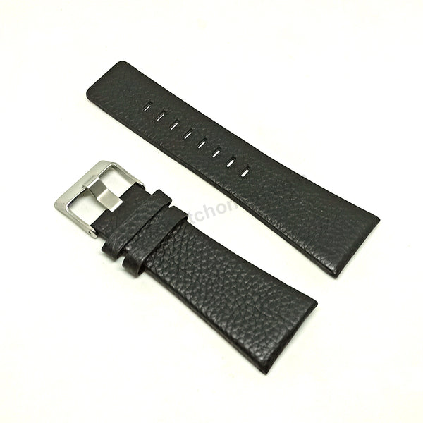 Fits/For Diesel DZ1286 - 30mm Black Genuine Leather Replacement Watch Strap Band Belt