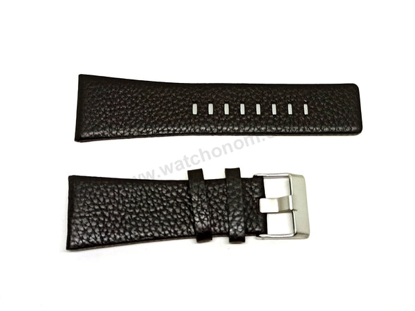 Fits/For Diesel DZ1287 , DZ1289 - 30mm Black Genuine Leather Replacement Watch Strap Band Belt