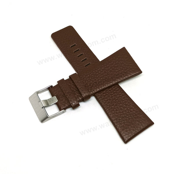 Fits/For Diesel DZ1309 Time 3 hands - 30mm Brown Genuine Leather Replacement Watch Strap Band Belt