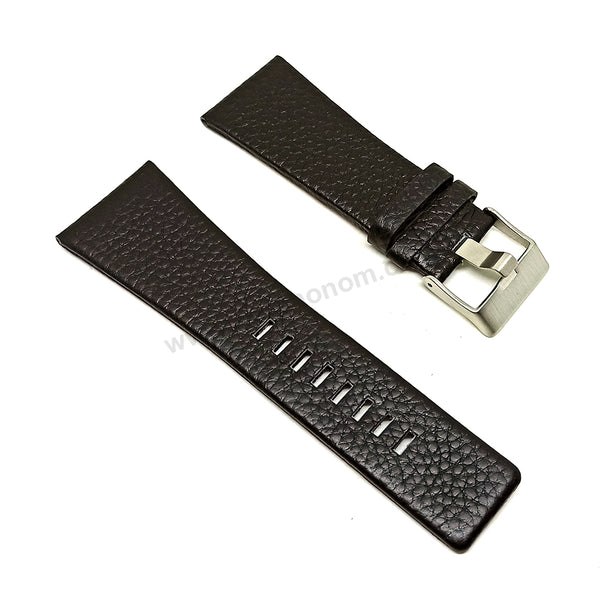 Fits/For Diesel DZ1463 , DZ1541 Time 3 hands Nix - 32mm Black Genuine Leather Replacement Watch Strap Band Belt