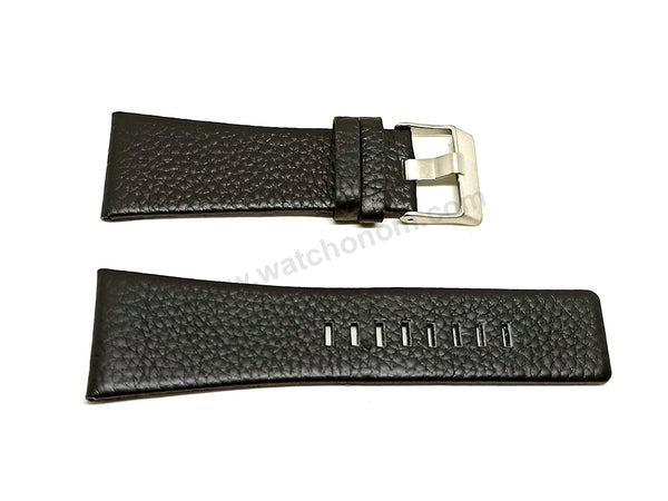 Fits/For Diesel DZ1463 , DZ1541 Time 3 hands Nix - 32mm Black Genuine Leather Replacement Watch Strap Band Belt