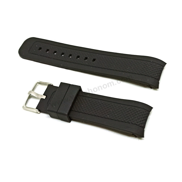 Fits/For Guess Collection GC - I35006G1 , I40500G1 , I45005G1 , I47002G1 GC Sport Class XXL - Black Silicone Replacement Watch Band Belt Strap Belt