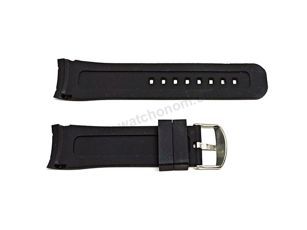 Fits/For Guess Collection GC - I35006G1 , I40500G1 , I45005G1 , I47002G1 GC Sport Class XXL - Black Silicone Replacement Watch Band Belt Strap Belt