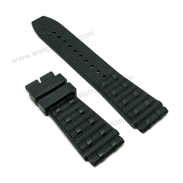 Fits/For Breitling Chronomat B01 - 22mm Black Rubber/Silicone 22-20 301S , 300S Rouleaux Replacement Watch Band Strap Belt