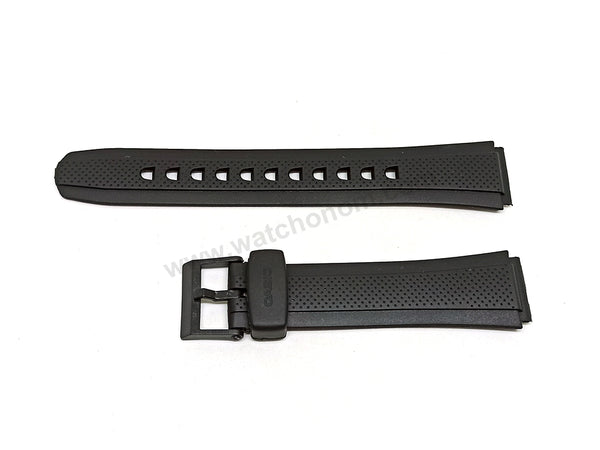 Fits/For Casio AW-S90 Tough Solar - 18mm Black Rubber Replacement Watch Band Strap Belt
