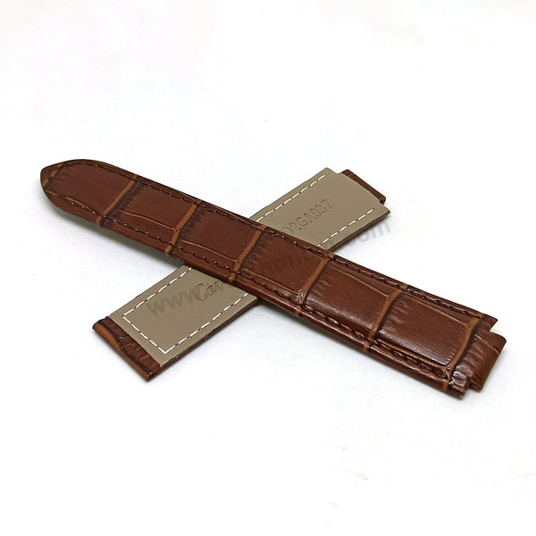 Fits/For Cartier Ballon Bleu - 20mm-12mm Brown Genuine Leather Replacement Watch Strap Band