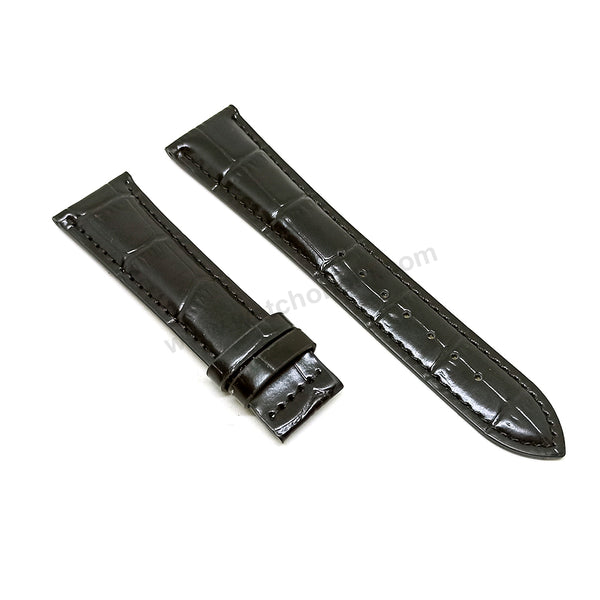 Fits/For Tissot 1853 T610.037 Bridgeport - Black Genuine Leather Replacement Watch Strap Band Belt