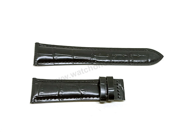 Fits/For Tissot 1853 T610.037 Bridgeport - Black Genuine Leather Replacement Watch Strap Band Belt