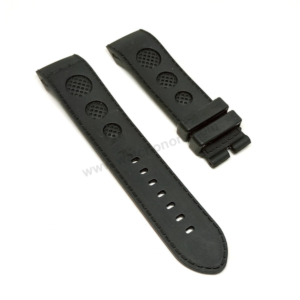 Fits/For DOX Sports Watches - 23mm Black Rubber Silicone Replacement Watch Band Strap Belt