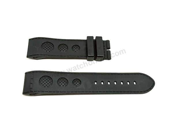 Fits/For DOX Sports Watches - 23mm Black Rubber Silicone Replacement Watch Band Strap Belt