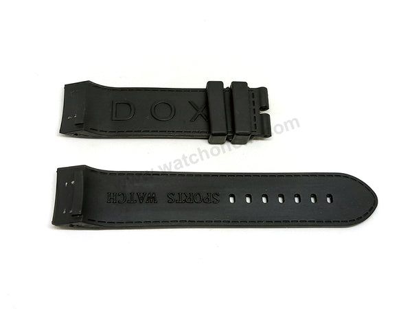 Fits/For DOX Sports Watches - 23mm Black Rubber Silicone Replacement Watch Band Strap Belt