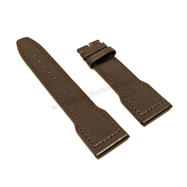 Fits/for IWC Pilot - 22mm Brown Genuine Leather HYAT Replacement Santoni Watch Band Strap Belt
