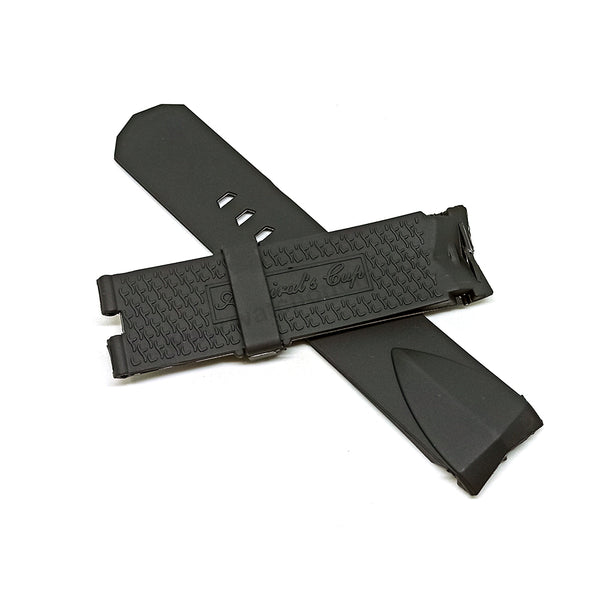 Fits/For Corum Admiral's Cup Competition - 24mm Black Rubber Silicone Replacement Watch Band Strap Belt