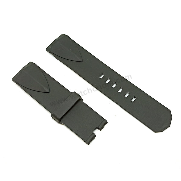 Fits/For Corum Admiral's Cup Competition - 24mm Black Rubber Silicone Replacement Watch Band Strap Belt