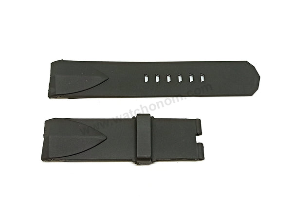 Fits/For Corum Admiral's Cup Competition - 24mm Black Rubber Silicone Replacement Watch Band Strap Belt