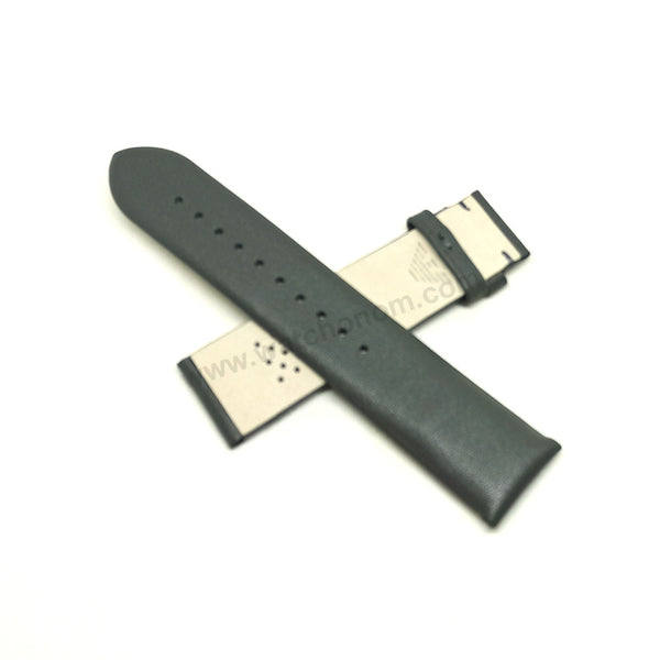 Fits/For Emporio Armani AR0386 Gianni XLarge- 22mm Gray Leather Replacement Watch Band Strap Belt