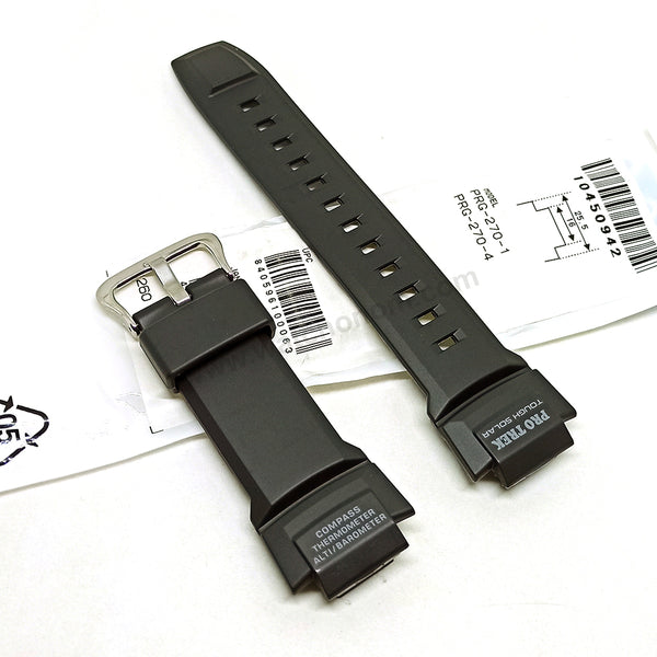 Genuine Casio Pro-Trek PRG-270 - 18mm Black Rubber Authentic Replacement Part Watch Band Strap Belt