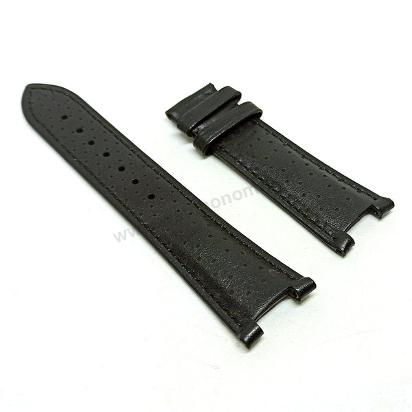Fits/For Versace Aion Chrono VRSCVE1D01420 Replacement Black Leather Watch Band Belt Strap Belt