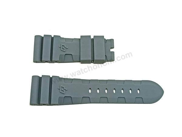 Fits/For Officine Panerai - Luminor Submersible Carbotech - 26mm Gray Soft Rubber Replacement Watch Band Strap
