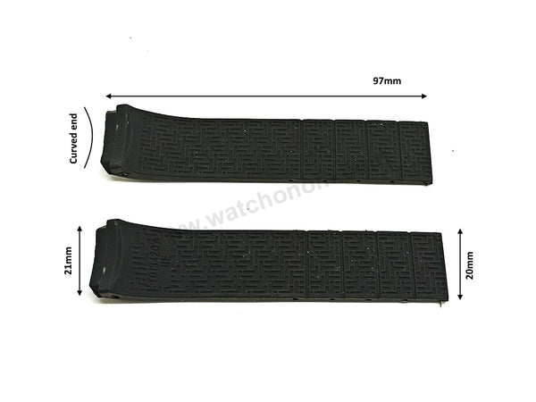 Fits/For Tissot - T-Touch Expert T013420 - 21mm Black Rubber Replacement Watch Band Strap Belt