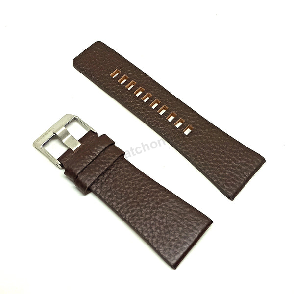 Fits/For Diesel DZ4191 Watch Chrono - 30mm Brown Genuine Leather Replacement Watch Strap Band Belt