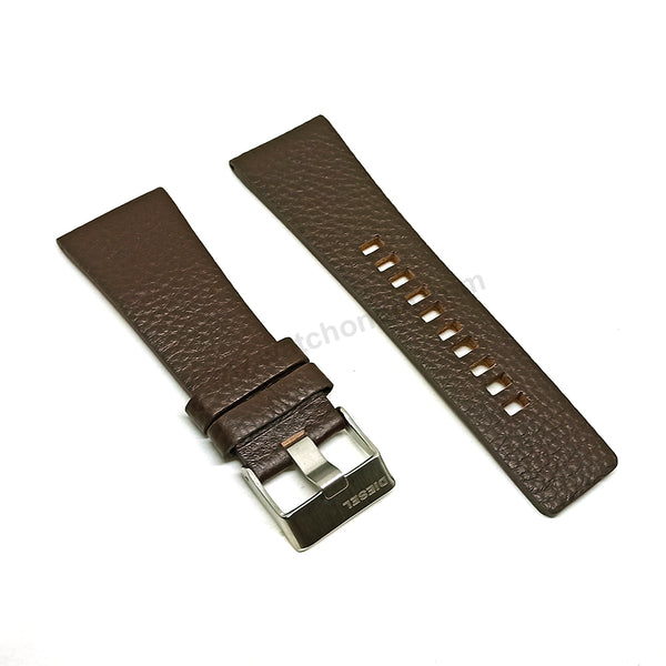 Fits/For Diesel DZ4191 Watch Chrono - 30mm Brown Genuine Leather Replacement Watch Strap Band Belt