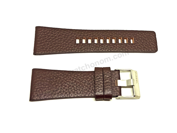 Fits/For Diesel DZ4191 Watch Chrono - 30mm Brown Genuine Leather Replacement Watch Strap Band Belt