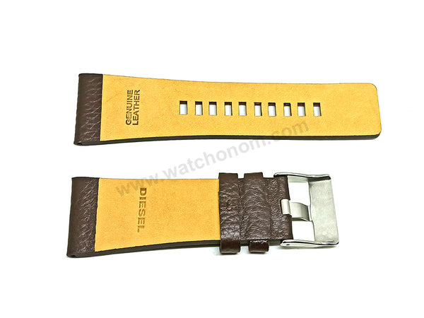 Fits/For Diesel DZ4191 Watch Chrono - 30mm Brown Genuine Leather Replacement Watch Strap Band Belt